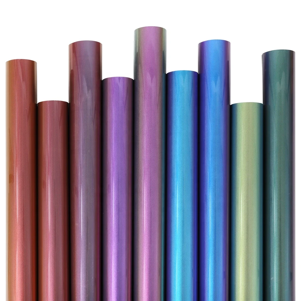 10inx50Yard Wholesale Stretchable Easy To Weed HTV Film Chameleon Prints Heat Transfer Vinyl Rolls For Textile Garment