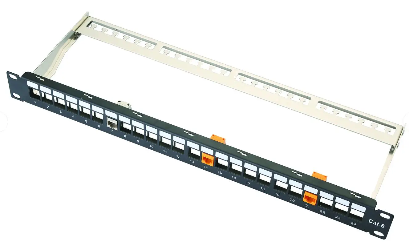 Rack mount accessory patch panel cat6 rj45 24 port ethernet computer patch panel rack mount 1U