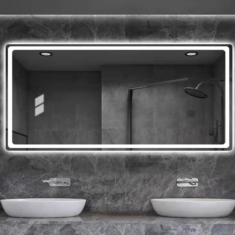 OEM LED Illuminated Backlit Switch Touch Smart Mirror Wall Mounted Bathroom Mirrors with Light