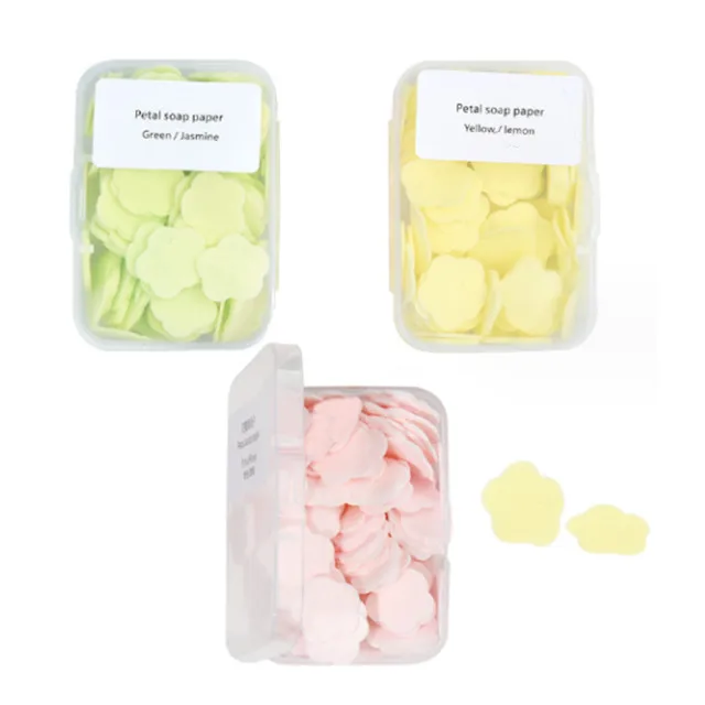Disposable Portable Soap Sheets  Antibacterial Travel Soluble Scented Mini  Hand Soap Petal Soap Paper