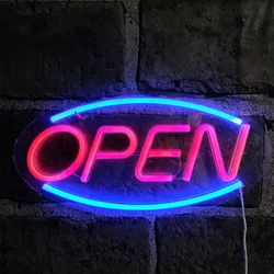 Novel Advertising Signboard Acrylic Neon Light Usb Powered Custom Led Open Neon Sign For Wall Store Business Bar Cafe Shop Decor