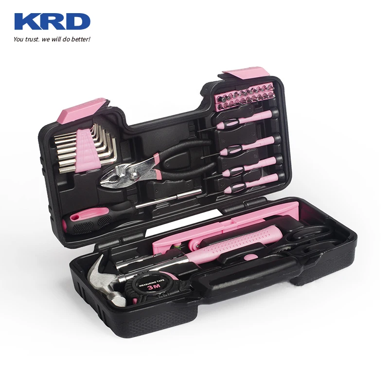 39 Pcs Screwdriver Hammer Hardware Tools Hardware set Household Pink Tool Hardware Set for Home