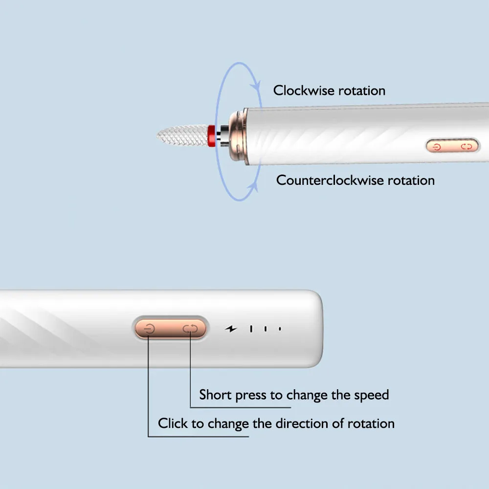 Portable Electric Nail Drill Machine Home Beauty Device Manicure Tools with Strong Motor Power