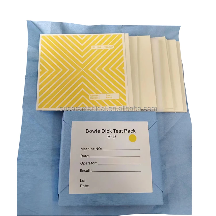 Medical Disposable Steam Sterilizer B-D Type Autoclave Bowie Dick Test Pack