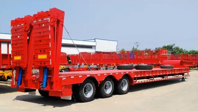 Factory Direct Supply 13m 3 axles used low bed trailer For Africa market lowbed semitrailer