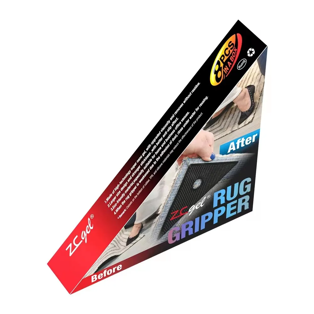 8 pcs Washable Anti Slip Rug Underlay Carpet Grippers Strips Non Slip Reusable Rug Grippers for Laminate & Wooden floor