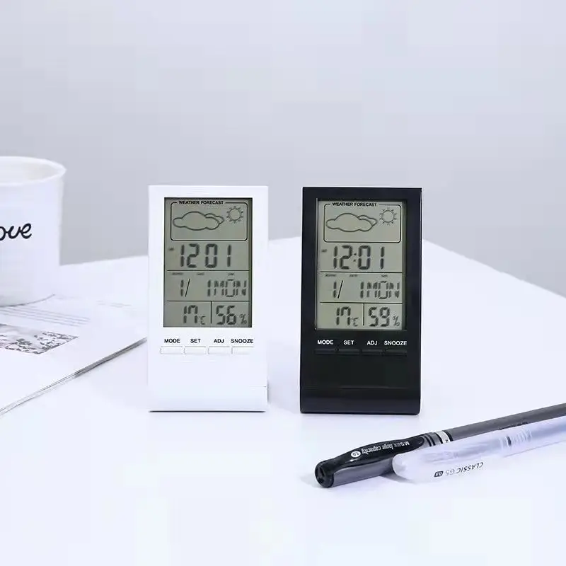 Large LCD Digital Table Forecast Weather Station Alarm Clock Travel Home Electronic Clock