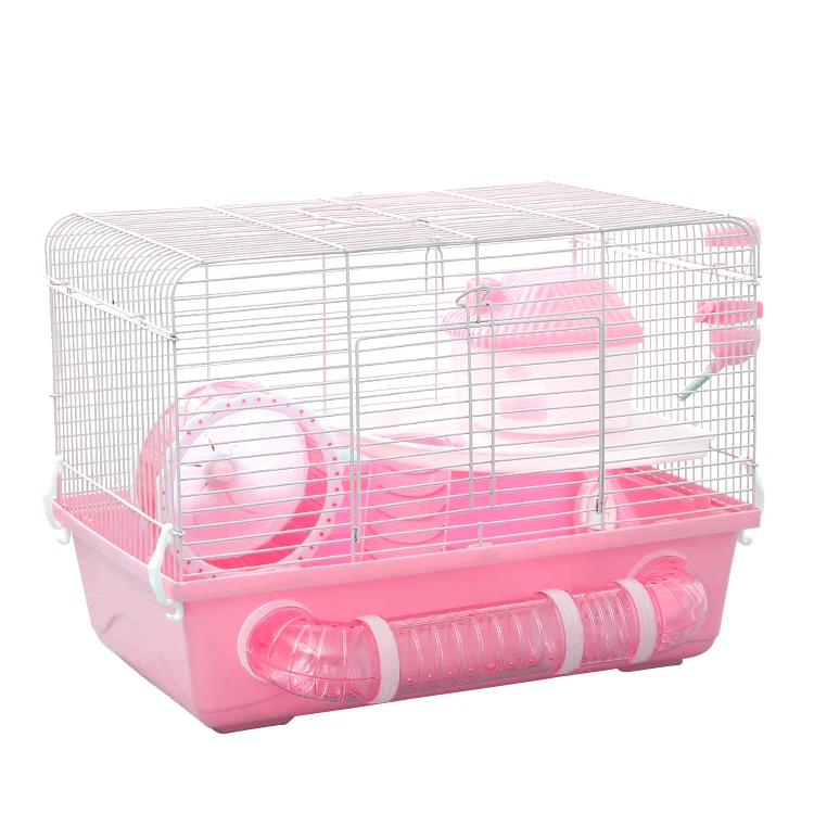 Amazon Hot PP Plastic Accessories Iron Wire Small Large Cheap Luxury Hamster Villa Cage