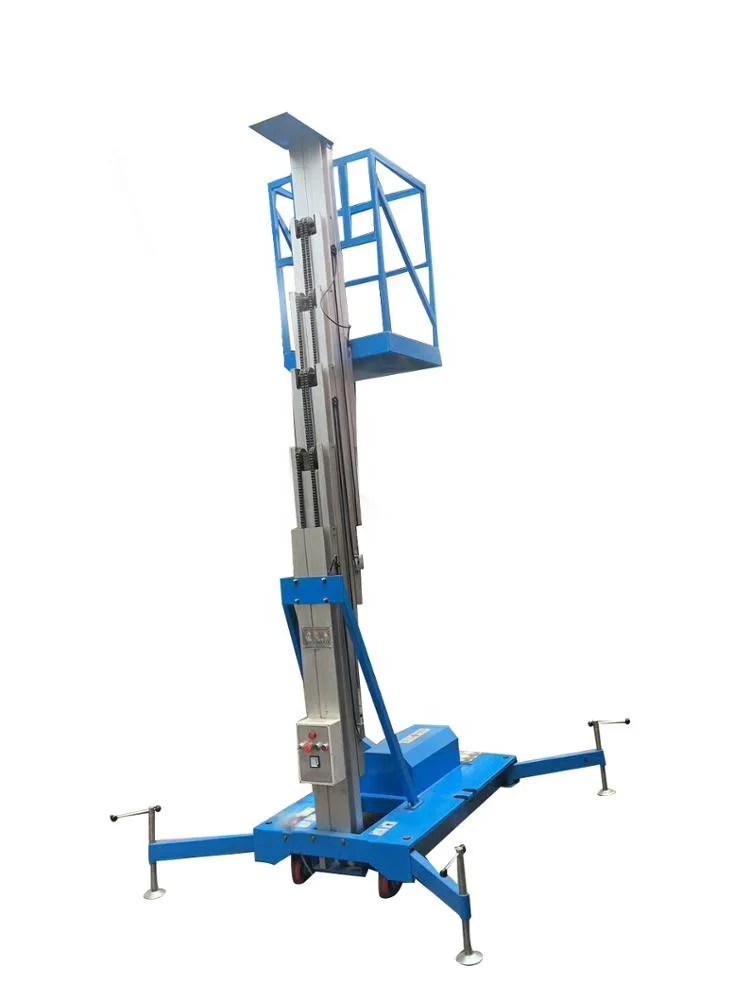  Электрический мобильный гидравлический одномачтовый подъемник из алюминиевого сплава Рабочая платформа мужской