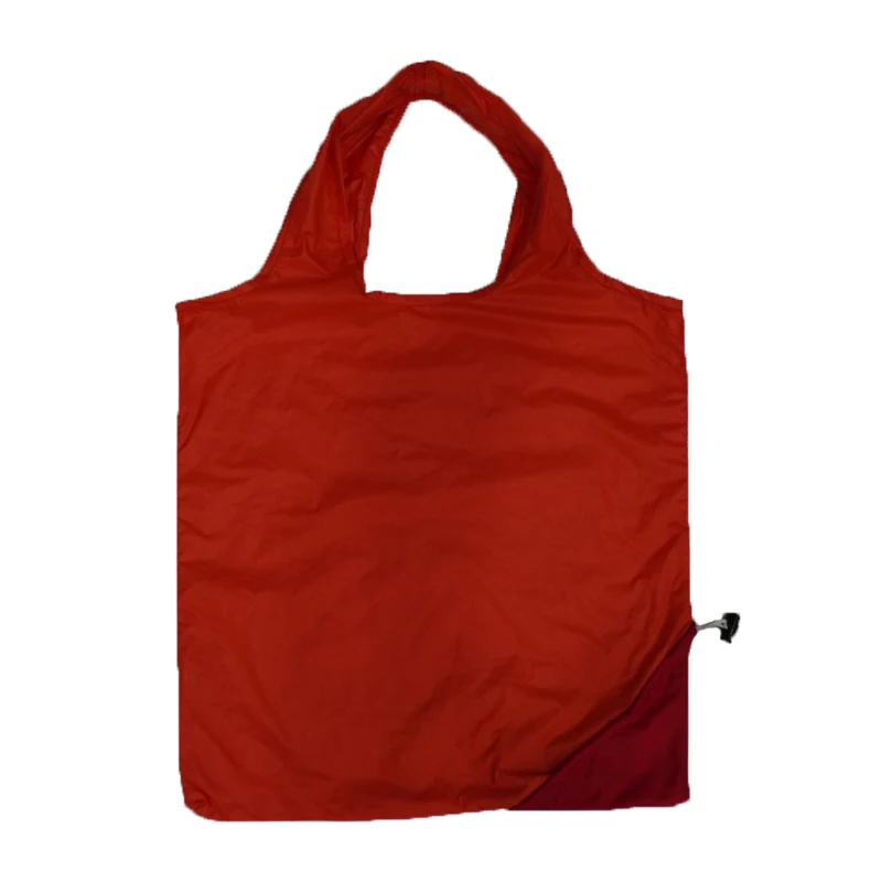 
Eco-friendly Waterproof Red Corner Fashion Design Nylon Reusable Easy Pack Foldable Sport Bags Grocery Tote 