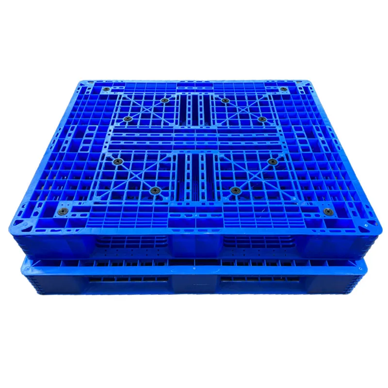 HDPE Plastic Palle Euro Pallet Single Faced Heavy Duty Solid Deck with Steel Reinforcement