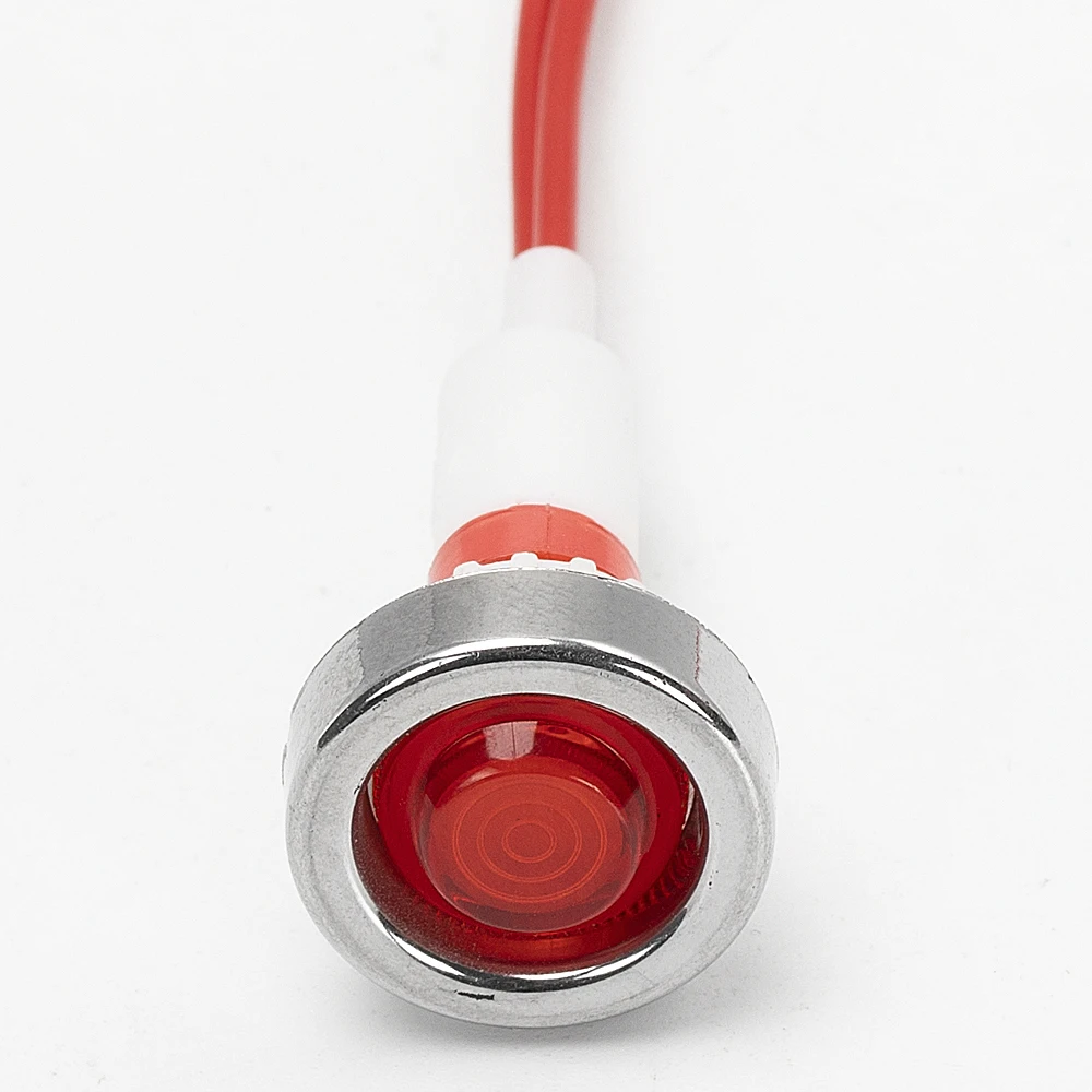 10MM Plastic 220V Red Indicator Light Wire Lead Indicator Telltale Light With Wire 12V Led