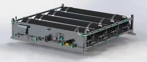 The onboard hydrogen supply system includes high-pressure hydrogen cylinders or tank