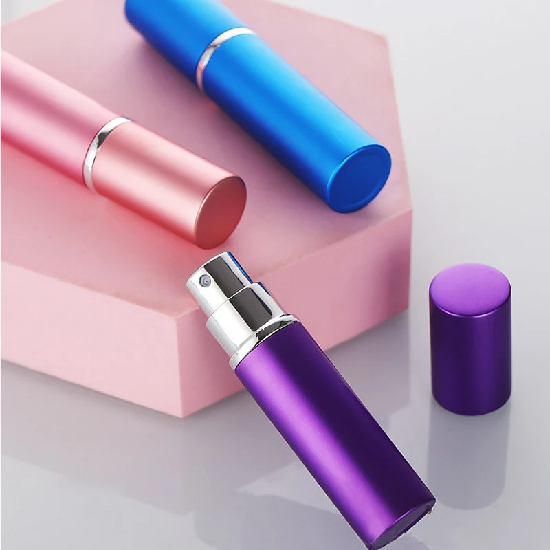 Empty 5ml Cosmetic Portable Travel Pocket Mini Round Container Aluminum Refillable Perfume Gift Spray Bottles