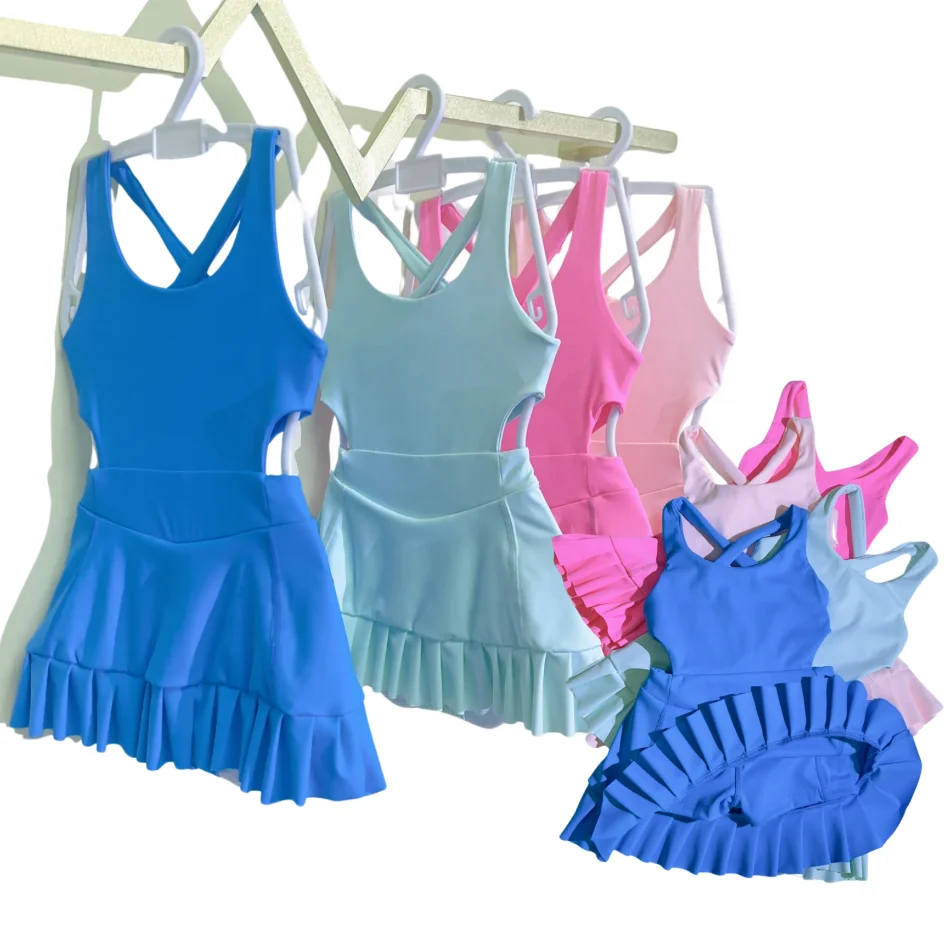 Wholesale Girls Custom Printed Golf Tennis Dress Wear Apparels Sports Skirts Badminton Lawn Tennis Sports Wear Tennis Dress