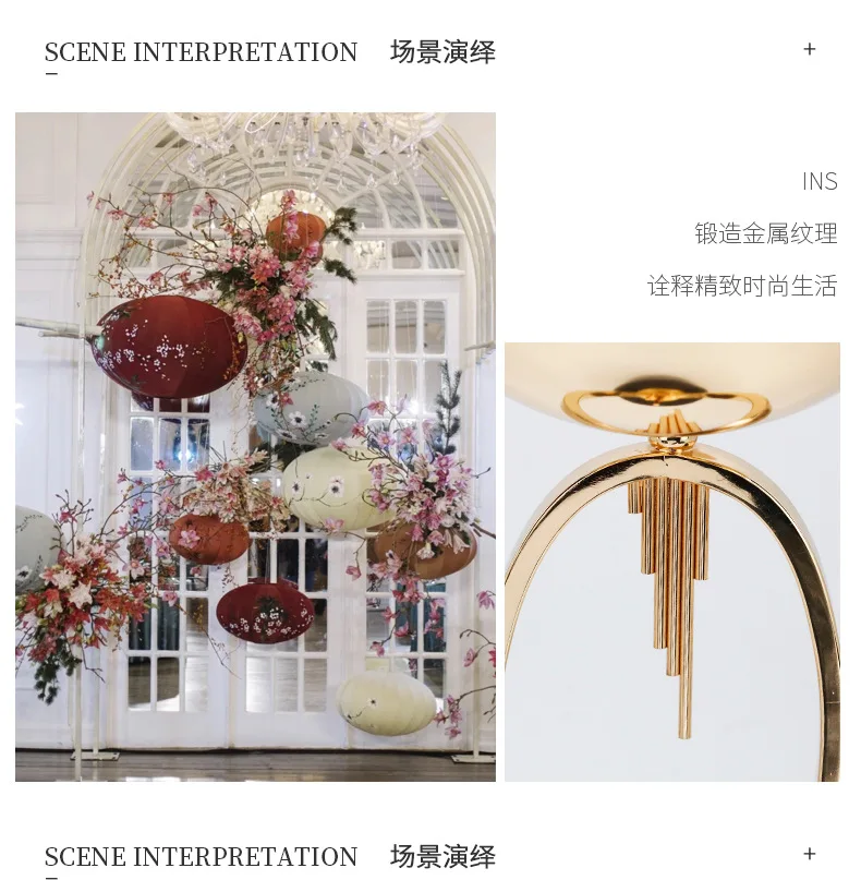 Wedding Party Table Decoration High Quality Creative Desktop Modern Art Metal Road Lead Flower Stand