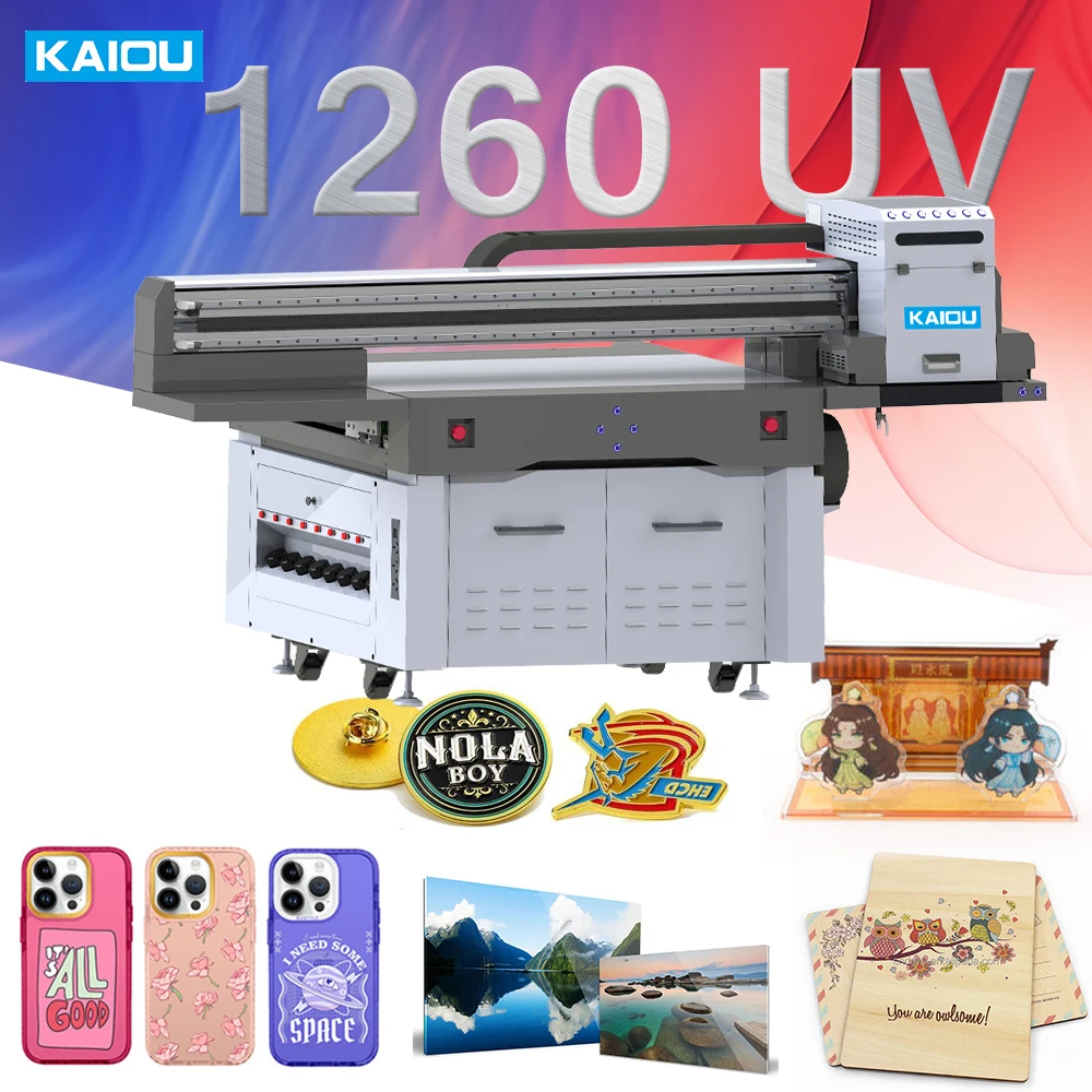New UV Flatbed Printer 1260 With CCD Visual Auto Positioning Auto Focus Inkjet Printers Large Format CCD UV Printers