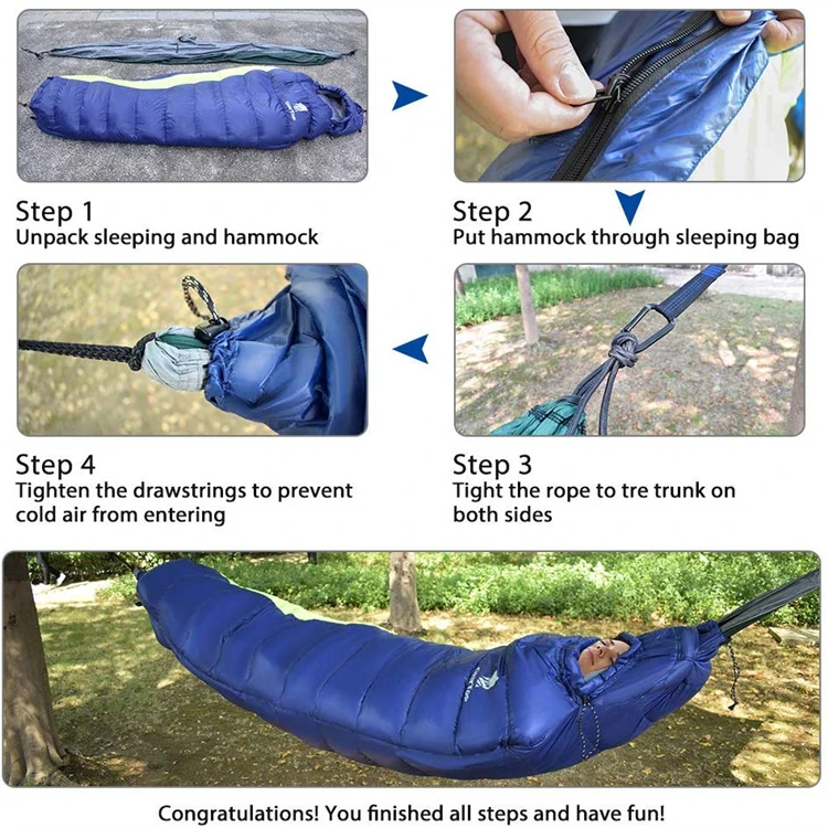 GEERTOP Ultralight Down Hammock Underquilt Mummy Sleeping Bag with Compression Sack