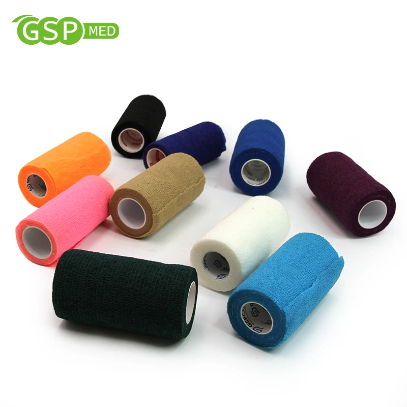 Medical Consumable High Elasticity Colored Elastic Non Woven Self Adhesive Bandage Latex Free 2 5cm 4 5m Choice Accessories OEM