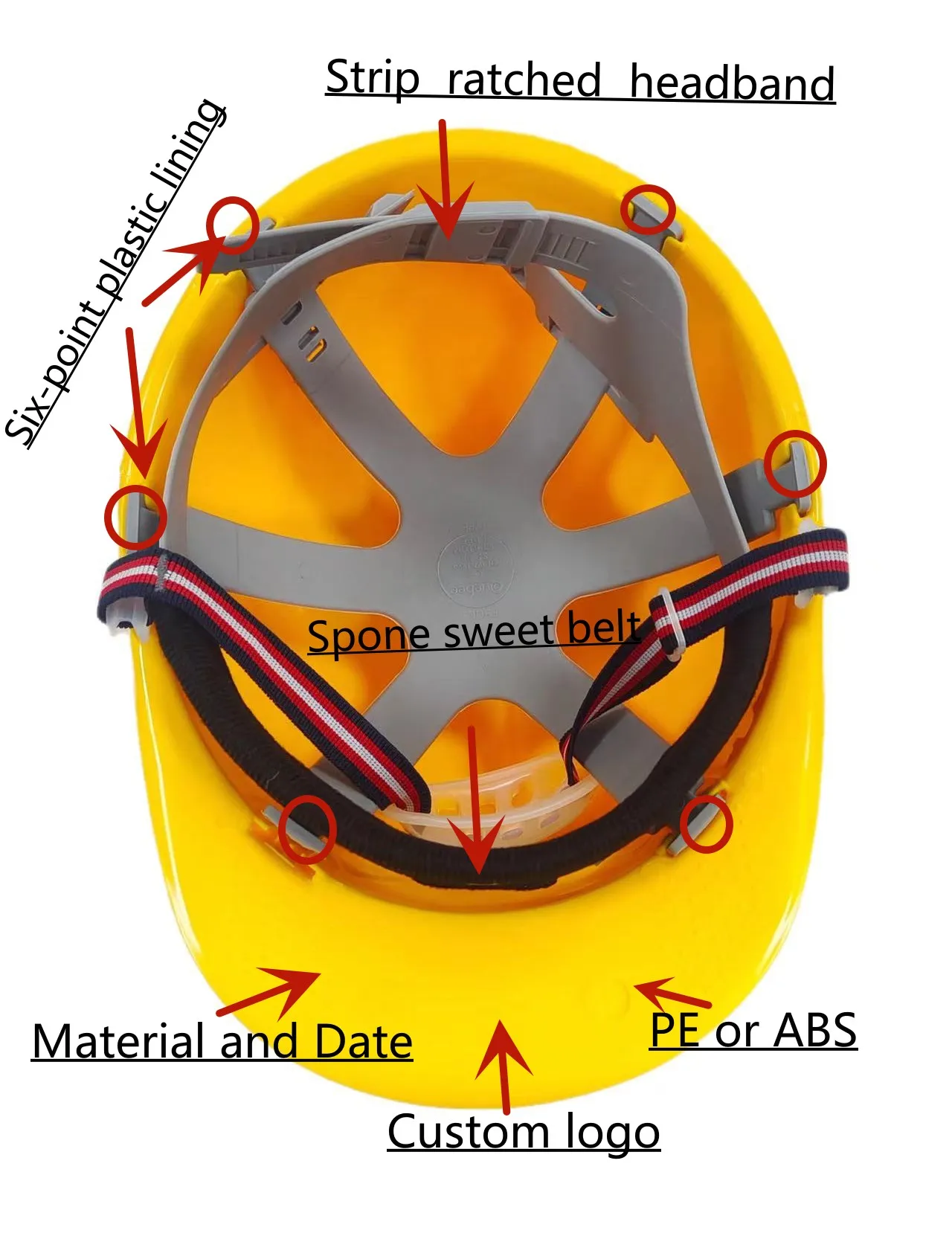 Construction 3m  worker  safety Helmet plastic injection mold   full brim safety hat 6 liner points