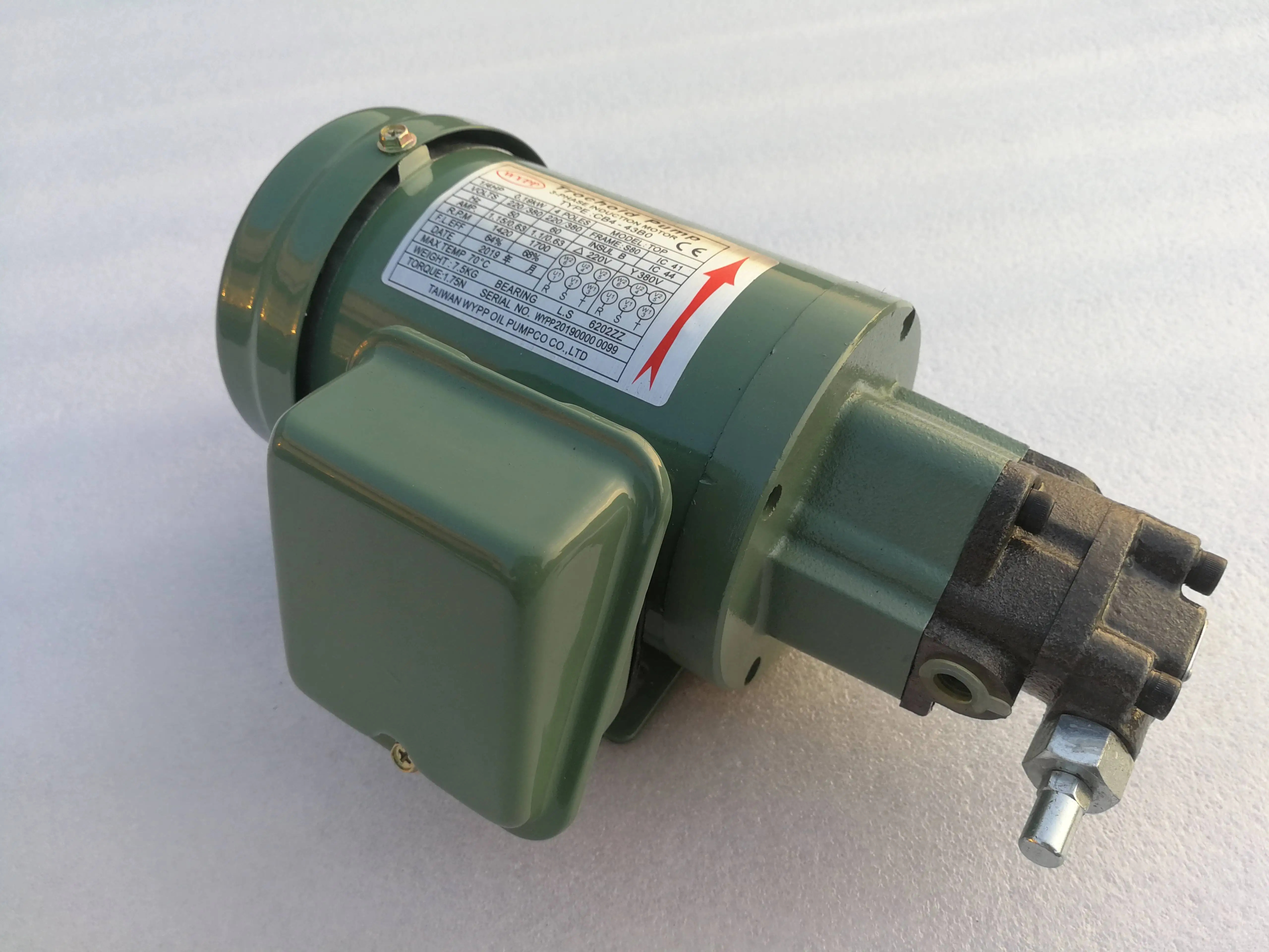 VNLP WYPP CB4-43B0 1/4HP + TOP11A TOP11A-VB 2 л/мин трехфазный медный мотор масляный насос с зеленой смазкой