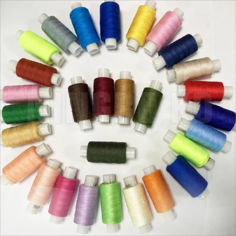 100% Polyester Sewing Thread 402/403 200M Mini Colourful Sewing Thread  High Quality