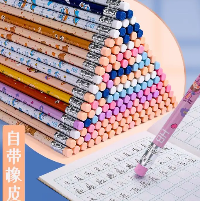 Новейший дизайн 30 и 50 шт. упаковка бочонка милый мультфильм студенты деревянный карандаш