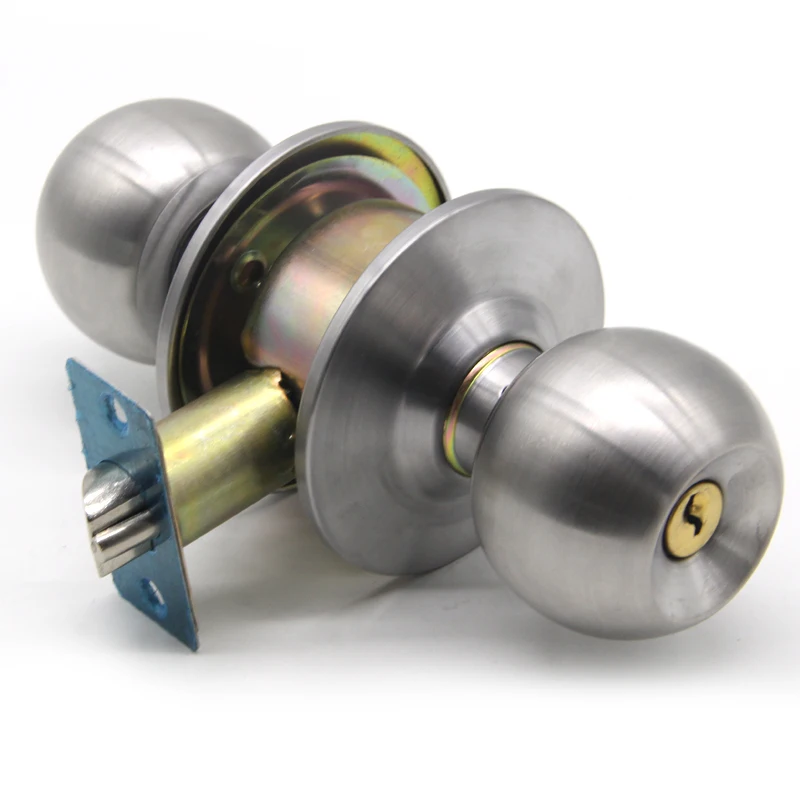 Factory wholesale price Stainless Steel hotel security knob door lock with brass key system
