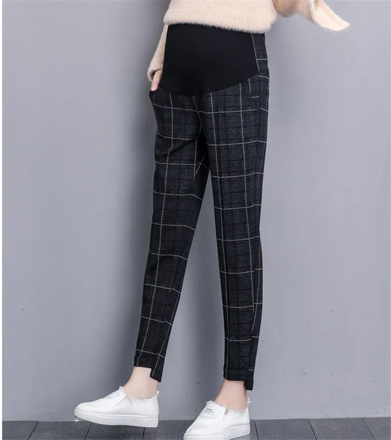 
Autumn fashion plaid loose casual harem long maternity pants 