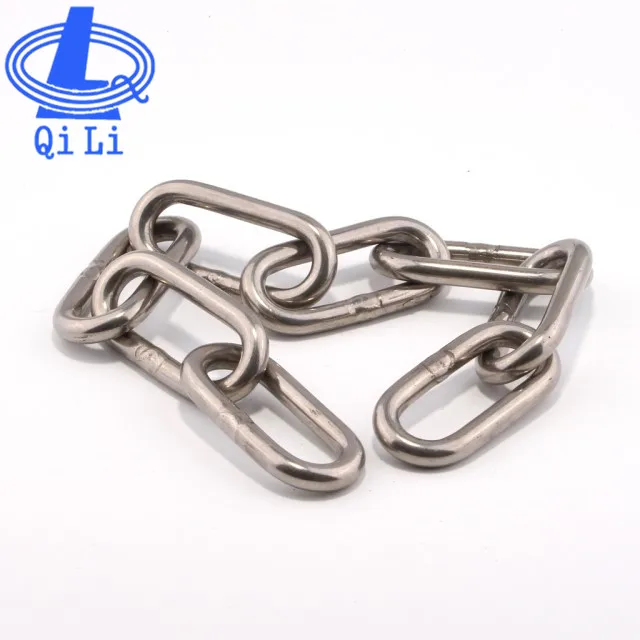 DIN766 304 316 Welded Short Stainless Steel Chains for Lifting and Marine (D2mm-D42mm) 30 Years Chain Factory