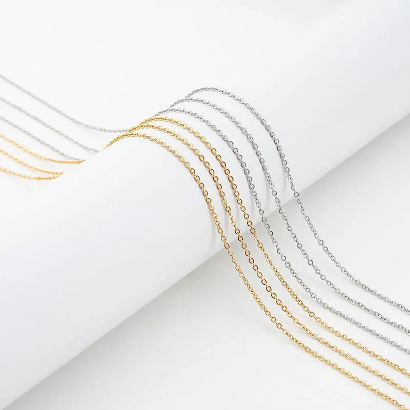 55/60cm 0.5*2mm stainless steel exquisite gold silver cheap cross chain, wholesale sales products