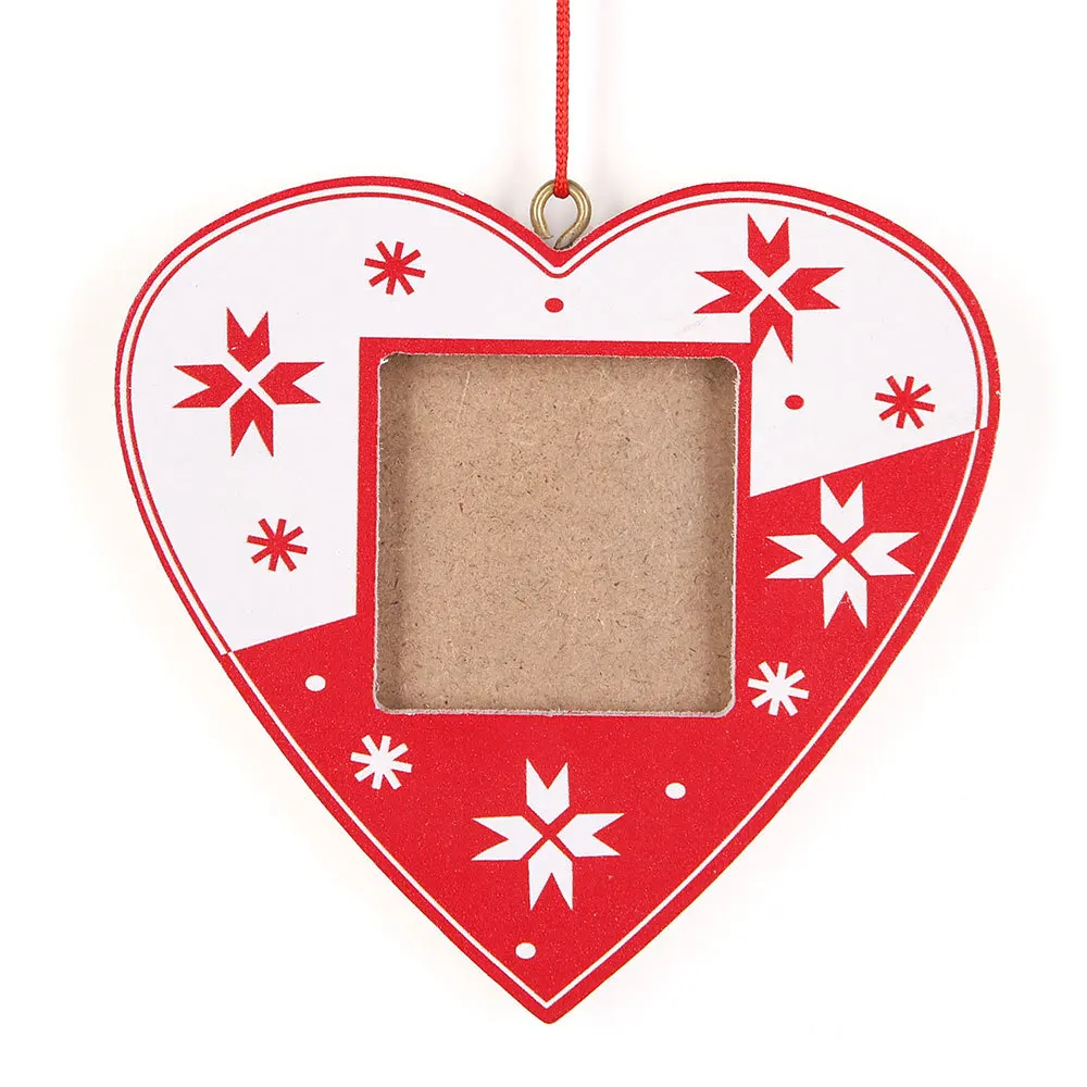 
Hot Selling Christmas decorations Wooden printed snowman Xmas picture hanging frame ornament 