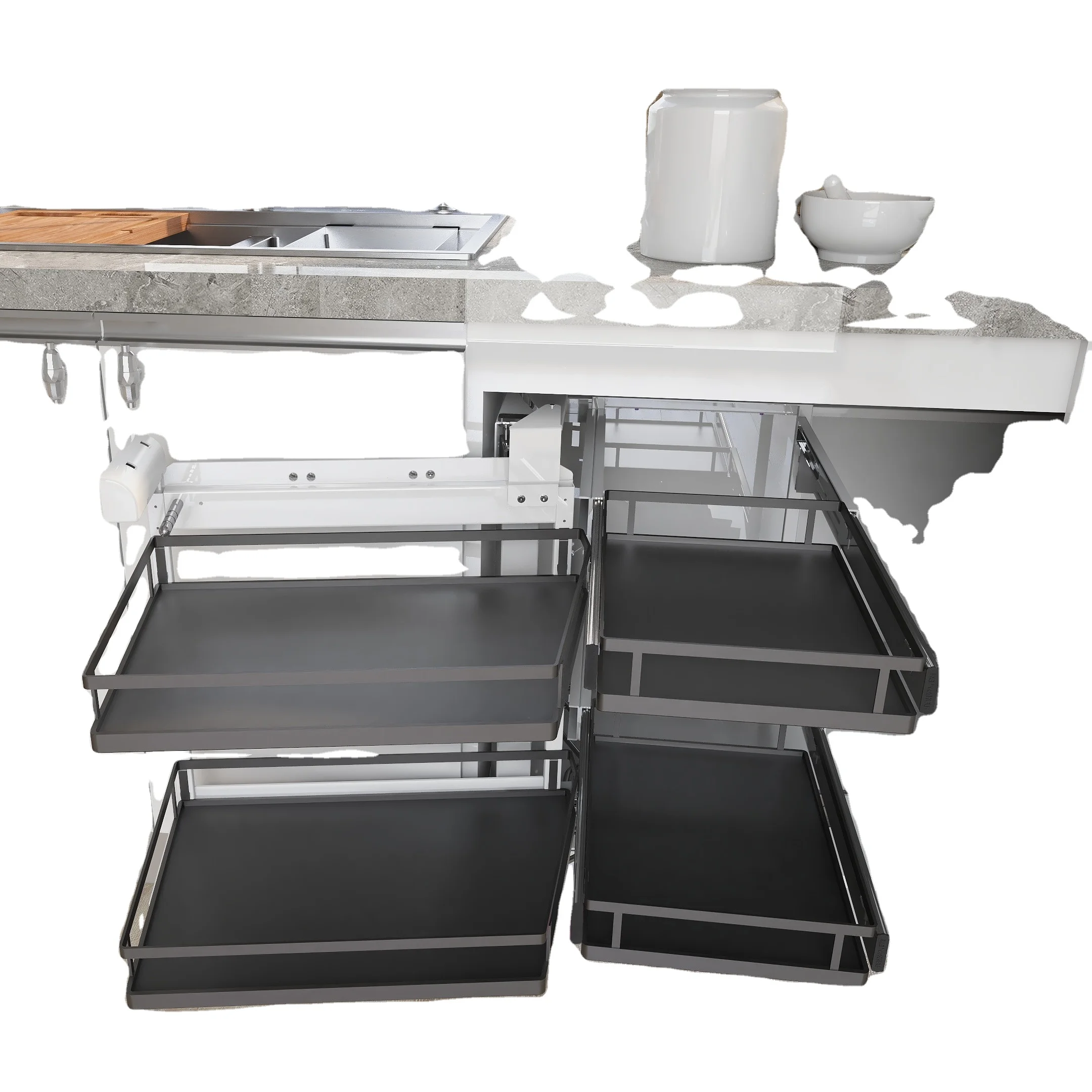 STORKING Manufacturer Kitchen  Cabinet magic Corner wire basket with MDF base HOT SALE furniture