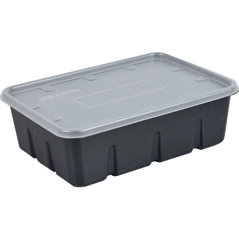 Takeaway Meal Prep Bento Black Blister Plastic pp Food Container Microwave Disposable Cornstarch togo Lunch Box Plastic PP