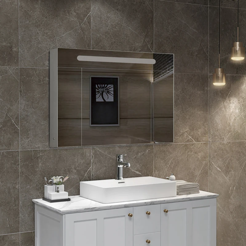 Sliding Corner sliding Bathroom Cabinet Mirror