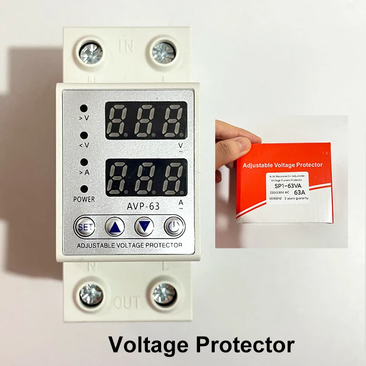 63A Voltage Protector - Auto Reconnect Adjustable Voltage Current Protector