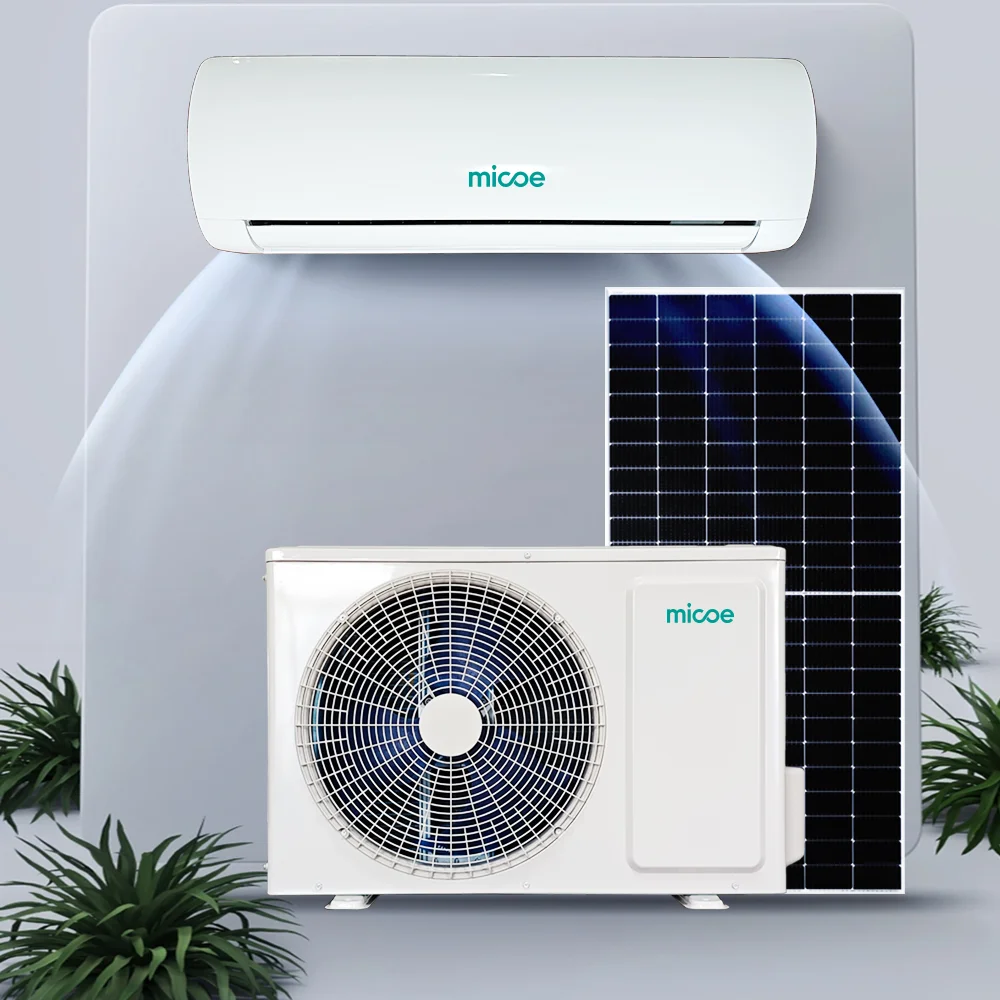 Micoe Solar Air Conditioner 9000BTU 12000BTU 18000BTU 24000BTU Cooling&Heating Factory Supply AC DC Hybrid Variable Frequency