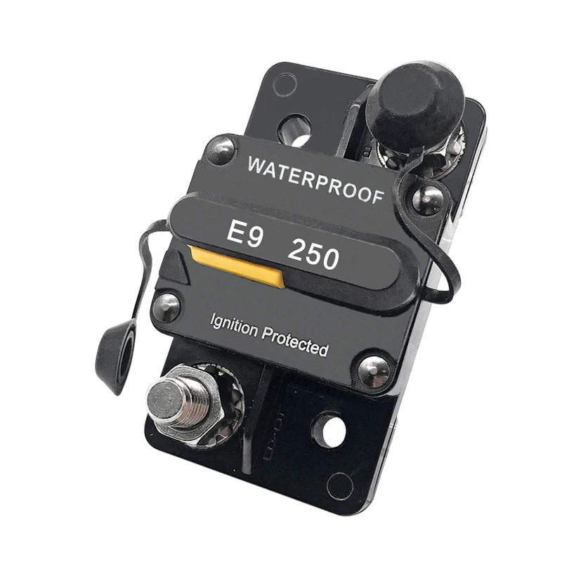 Automotive Circuit Breaker,12V-48V DC 250A Car Audio Waterproof Circuit Breaker Reset Fuse Inverter with Manual Reset