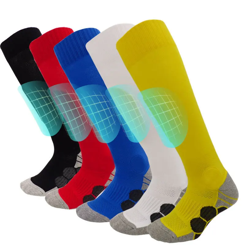 New Wholesale Custom Breathable Towel Bottom Leggings Long Leg Socks Compression Football Soccer Socks