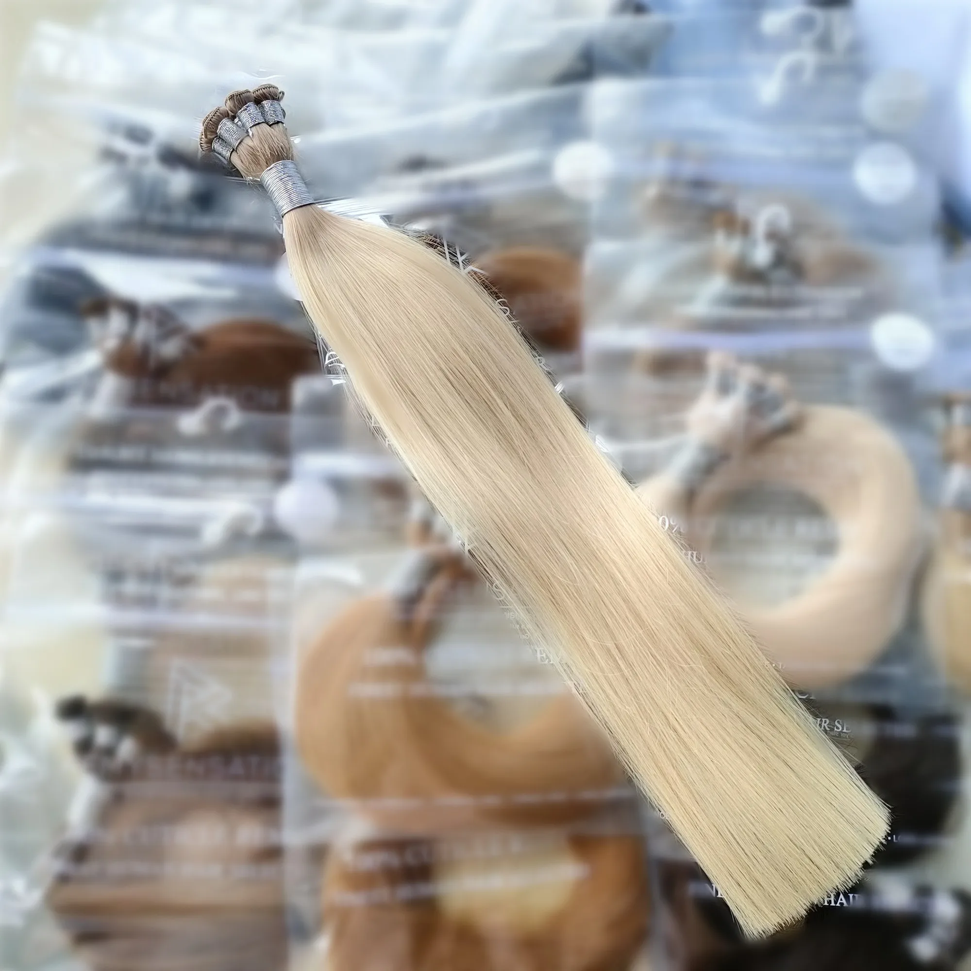 Wholesale  Russian Remy Hair Extensions Double Drawn Hair Weft