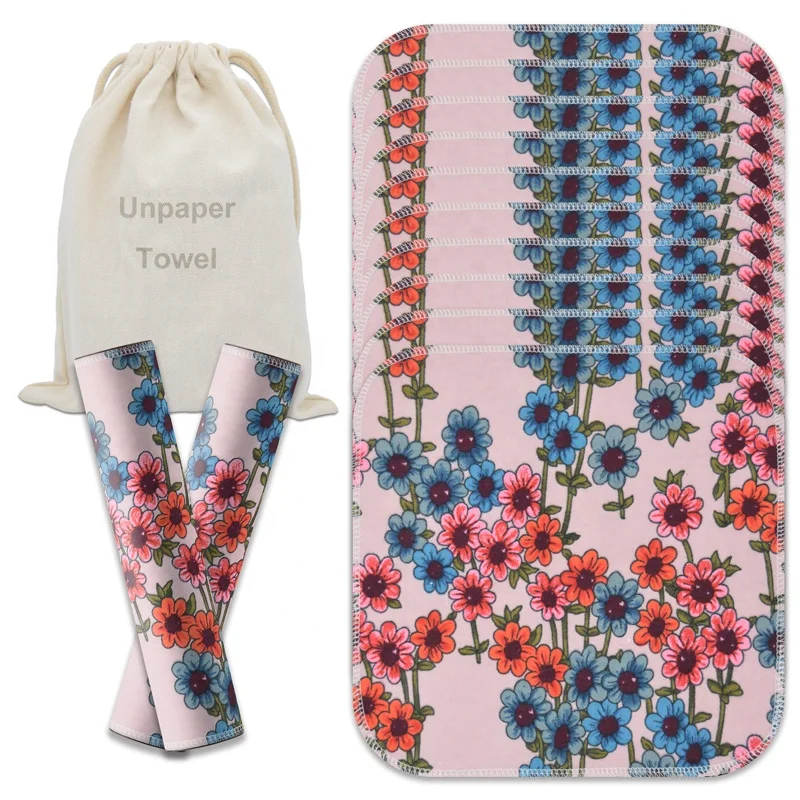 20*20CM 25*25CM Bamboo Fiber Fabric Reusable Unpaper Towel Washable Home Kitchen Muli Purse Unpaper Towel