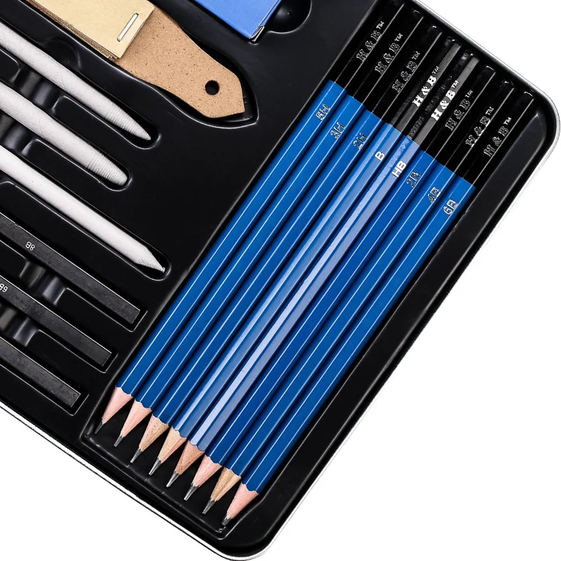 24pcs kids art drawing set sketching pencils kit