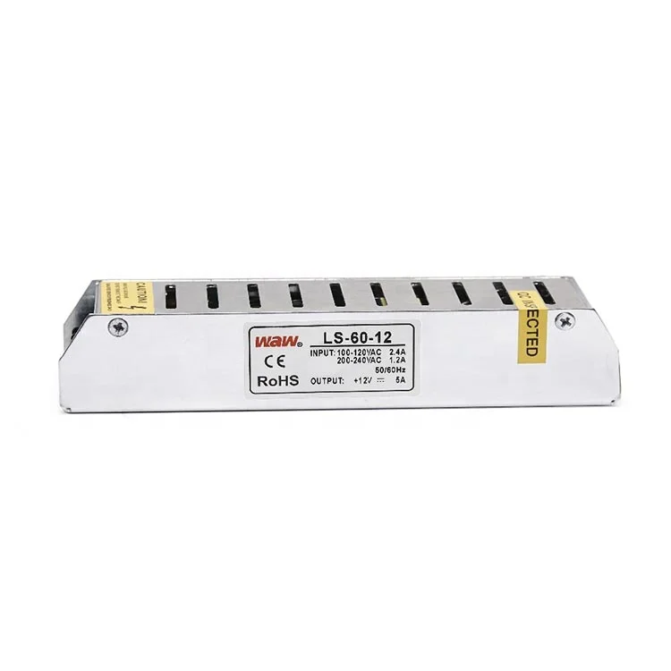 Ultra-thin 24V 2.5A 60W LED driver LS-60-24 LED power supply for LED light