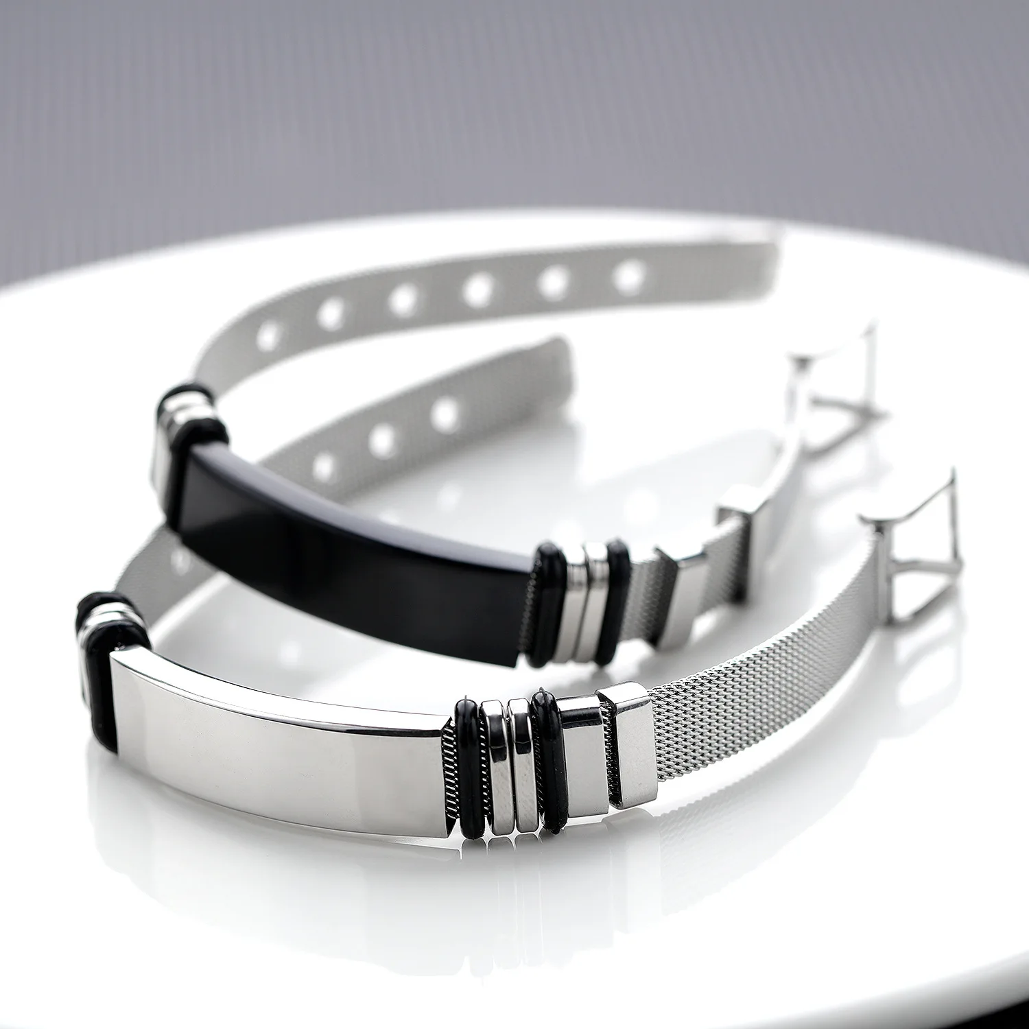 Wholesale Custom Jewelry for Engraving Adjustable Stainless Steel Blank Bar Cuff Bangle Bracelet for Men