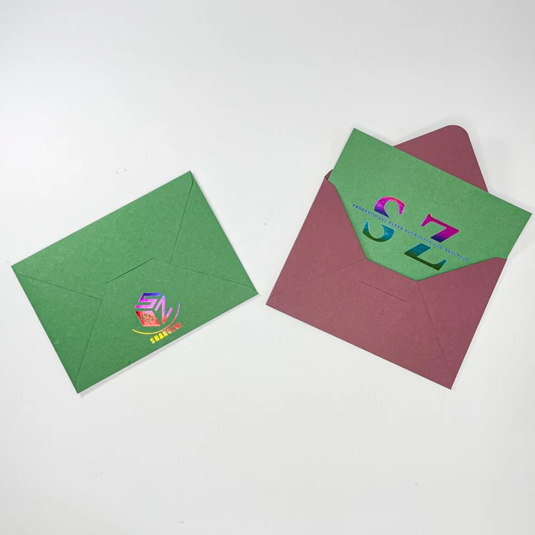 Custom Printing Luxury Textured Cotton Rag Colorful Handmade Paper Envelopes With Logo