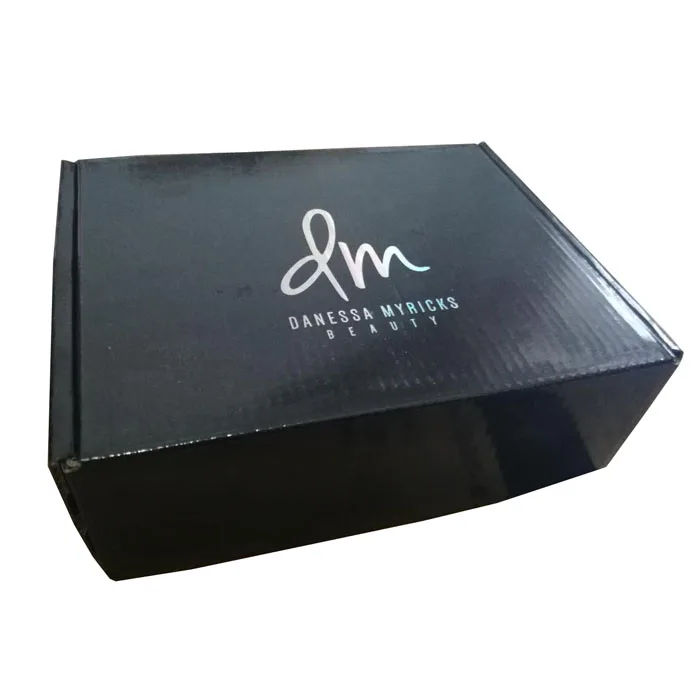 eco friendly competitive price custom logo glossy black luxury carton shipping long small postage corrugated boxes