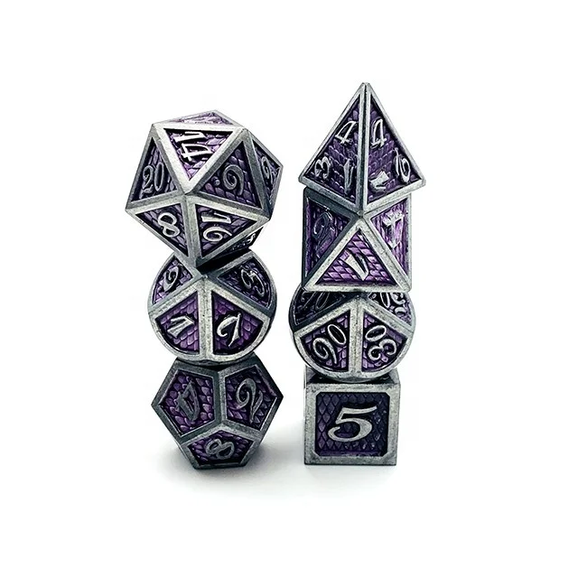  Металлические кости Dnd под заказ набор металлических многогранных костей игры логотип цвет цинковый сплав Air Express 10