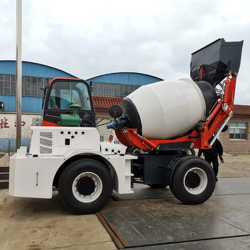 High Productivity Fully Automatic Cement Concrete Mixer Self Loading Mobile Mini Concrete Mixer Prices For Sale