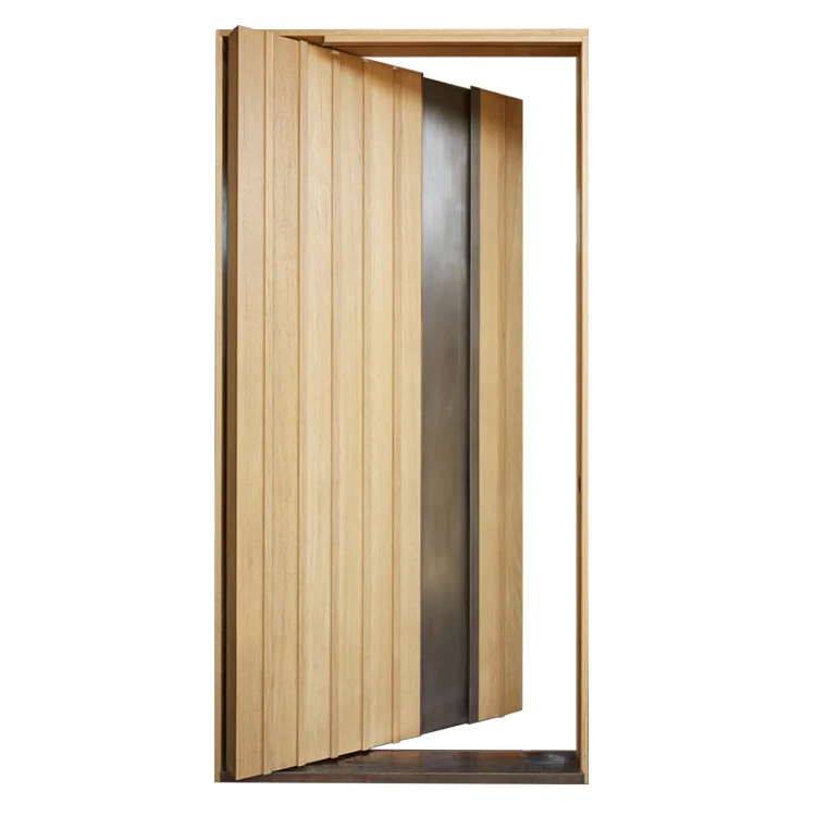 Prettywood Home Exterior Front Main Entry Solid Core Design Modern Pivot Wooden Doors