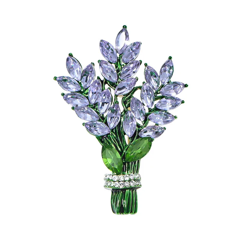 2023 Wholesale Lavender Shapes Brooches and Pins for Women Girls Custom Fashion Jewelry Brooches Pins Gift Zinc Alloy Flower